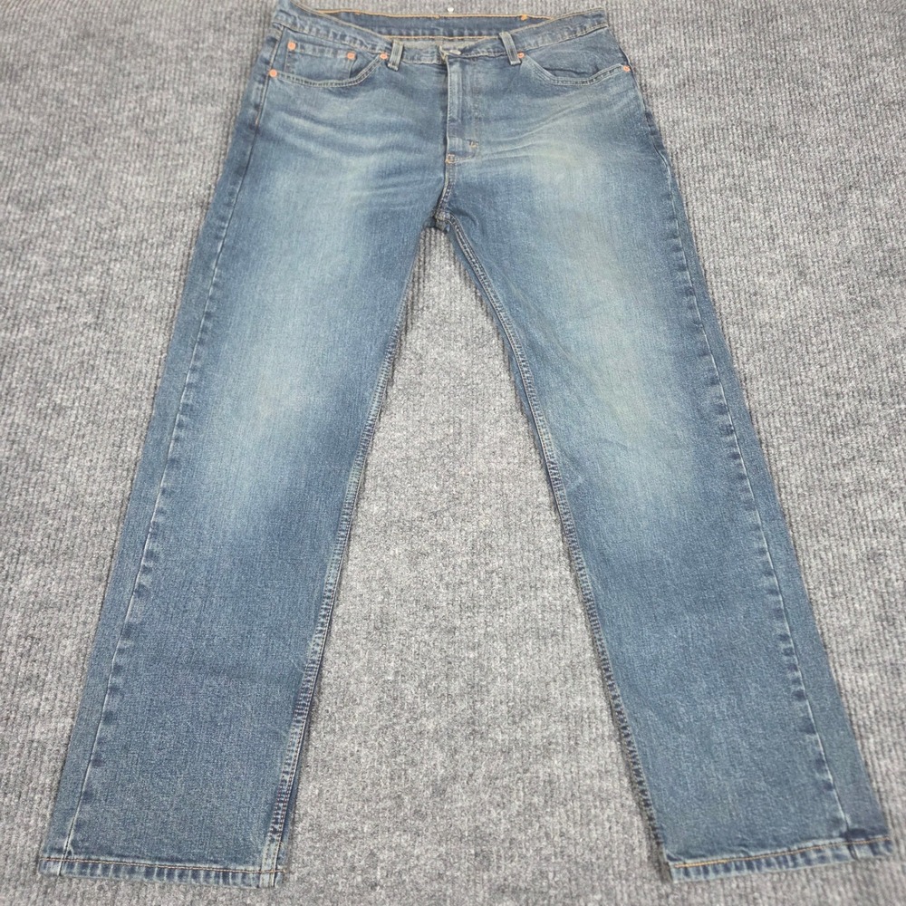 Levis 505 Regular Fit Straight Leg Mens Jeans Blue Medium Wash 38x32 (38x31)